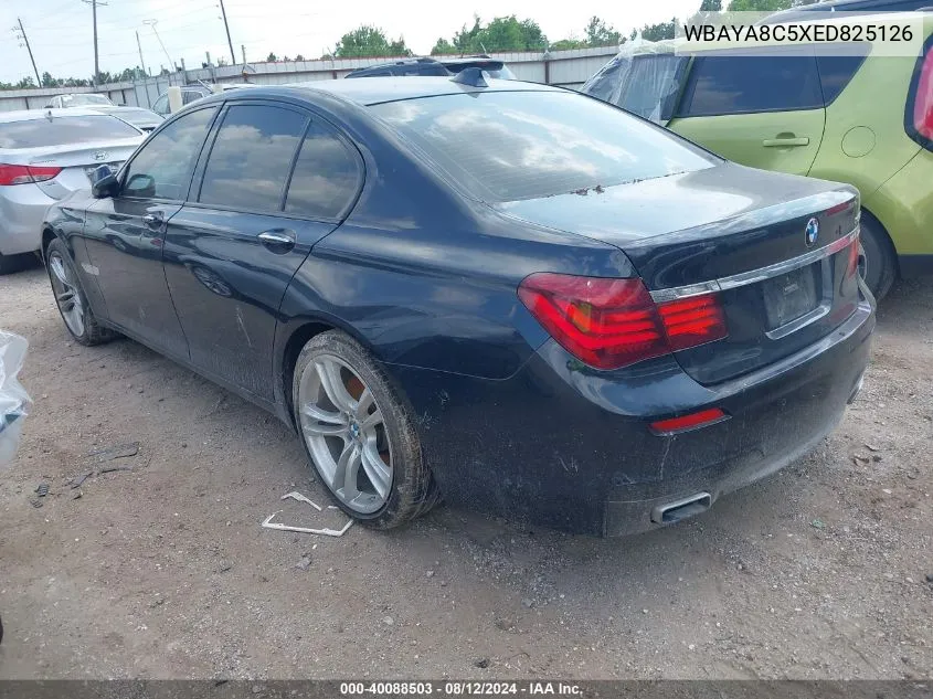 2014 BMW 750I VIN: WBAYA8C5XED825126 Lot: 40088503