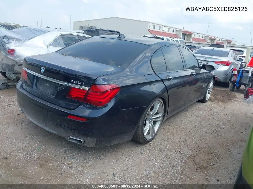 2014 BMW 750I VIN: WBAYA8C5XED825126 Lot: 40088503