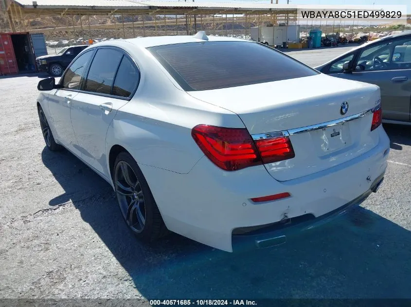 2014 BMW 750I VIN: WBAYA8C51ED499829 Lot: 40571685