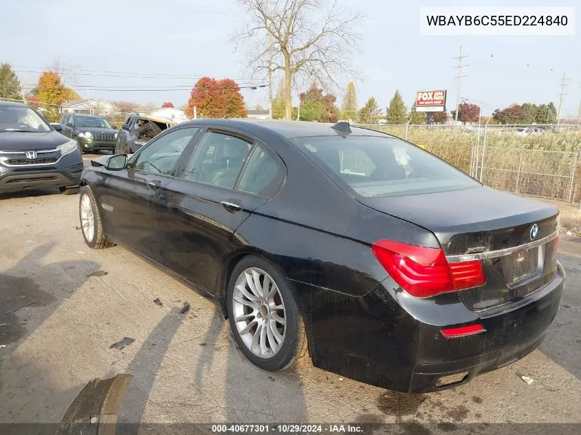 2014 BMW 750I xDrive VIN: WBAYB6C55ED224840 Lot: 40677301