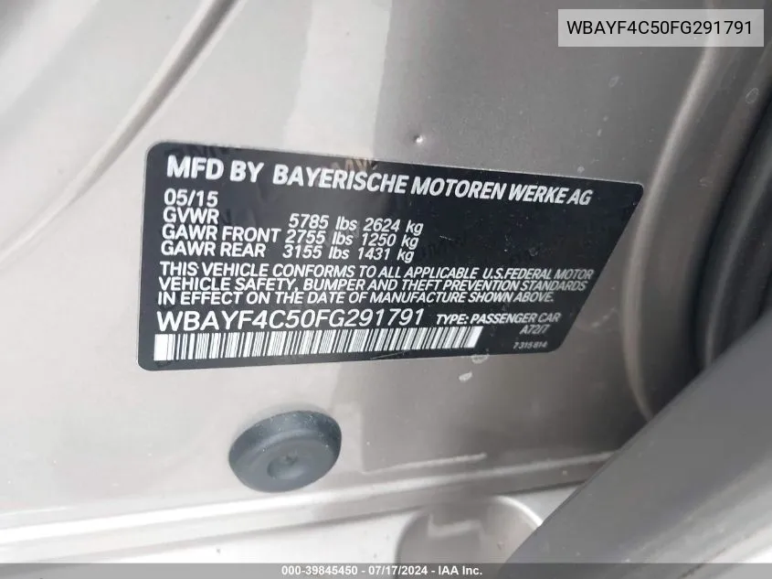 WBAYF4C50FG291791 2015 BMW 740Li xDrive