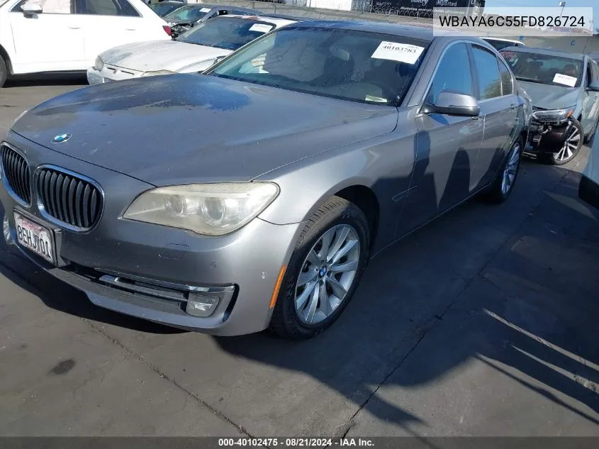 2015 BMW 740I VIN: WBAYA6C55FD826724 Lot: 40102475