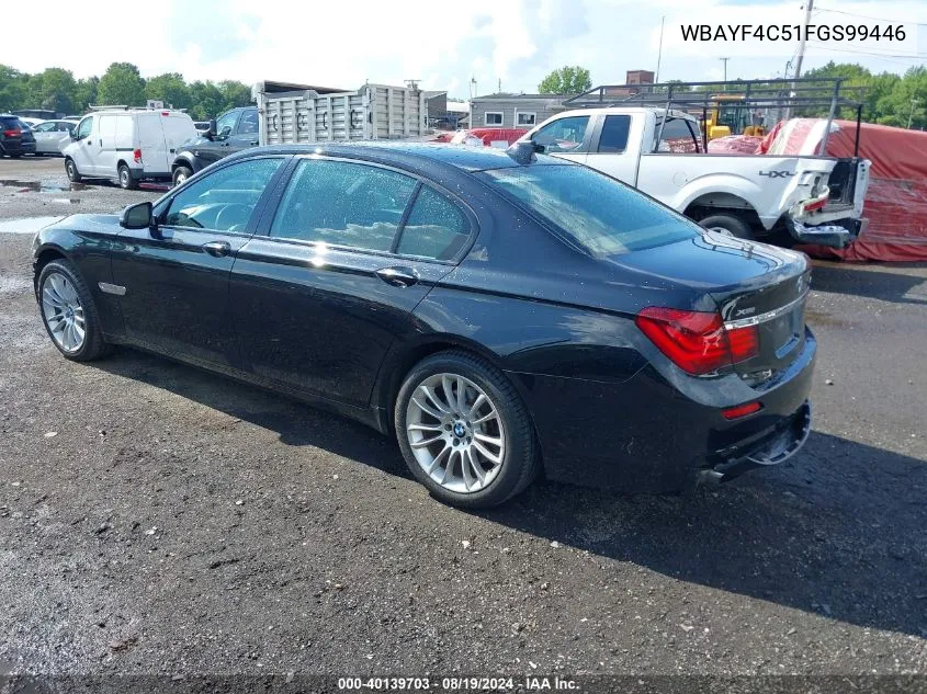 2015 BMW 740Li xDrive VIN: WBAYF4C51FGS99446 Lot: 40139703