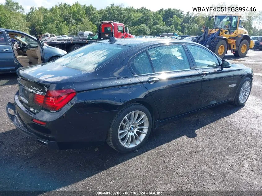 2015 BMW 740Li xDrive VIN: WBAYF4C51FGS99446 Lot: 40139703