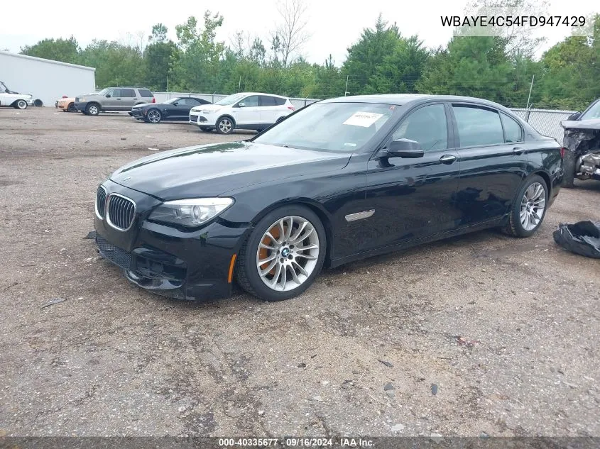 2015 BMW 740Li VIN: WBAYE4C54FD947429 Lot: 40335677