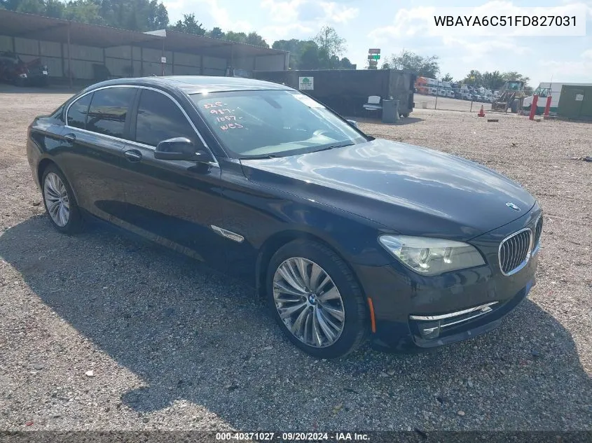 2015 BMW 740I VIN: WBAYA6C51FD827031 Lot: 40371027