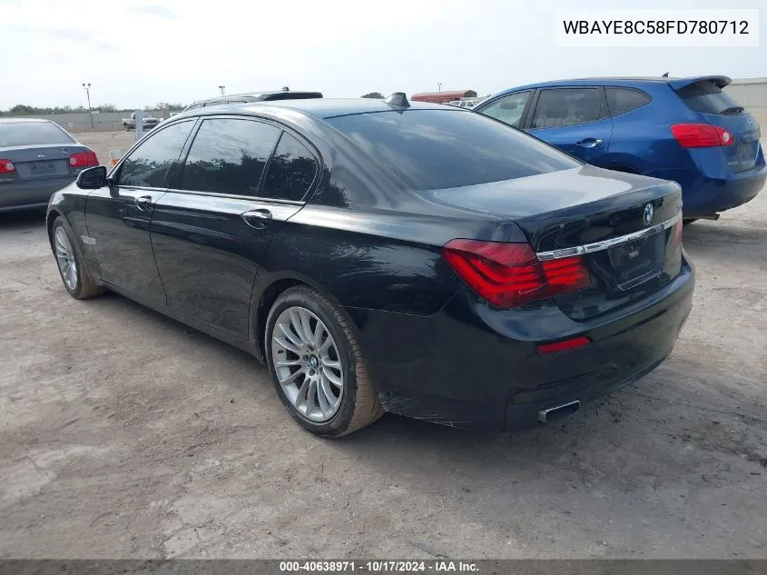 2015 BMW 750Li VIN: WBAYE8C58FD780712 Lot: 40638971