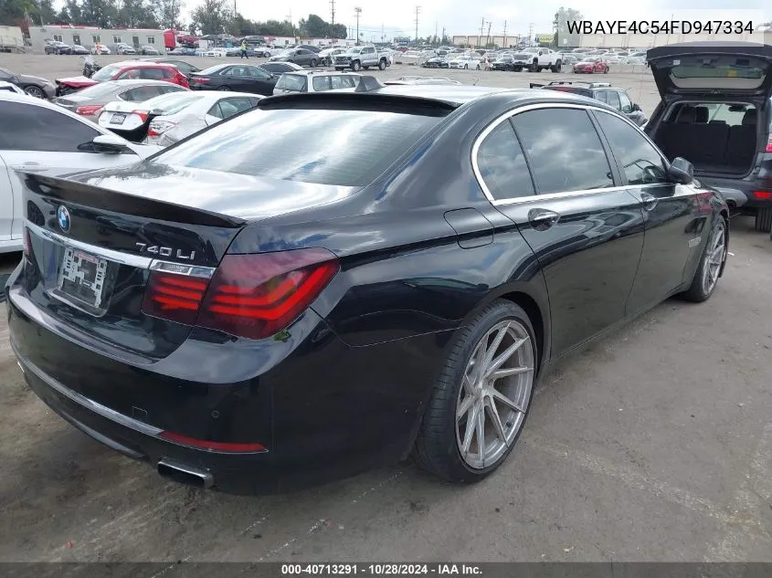 2015 BMW 740Li VIN: WBAYE4C54FD947334 Lot: 40713291