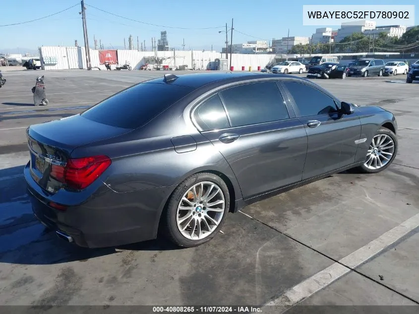 2015 BMW 750Li VIN: WBAYE8C52FD780902 Lot: 40808265