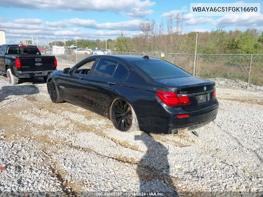 2015 BMW 740I VIN: WBAYA6C51FGK16690 Lot: 40869287