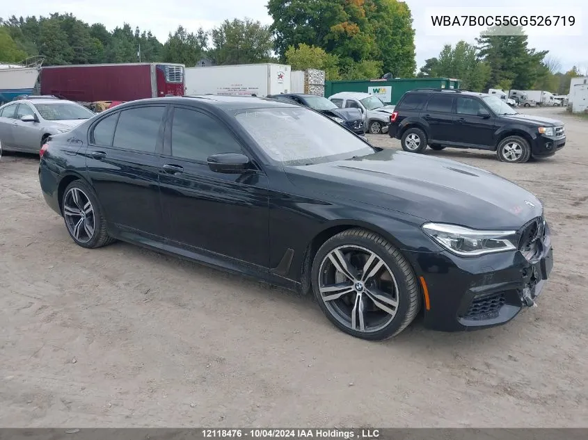 2016 BMW 7 Series VIN: WBA7B0C55GG526719 Lot: 12118476