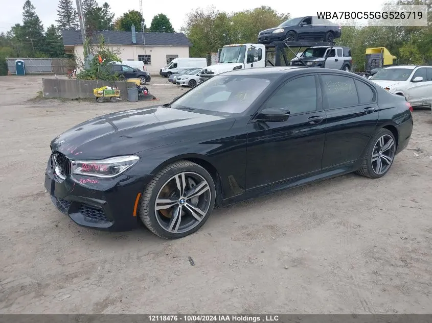 2016 BMW 7 Series VIN: WBA7B0C55GG526719 Lot: 12118476