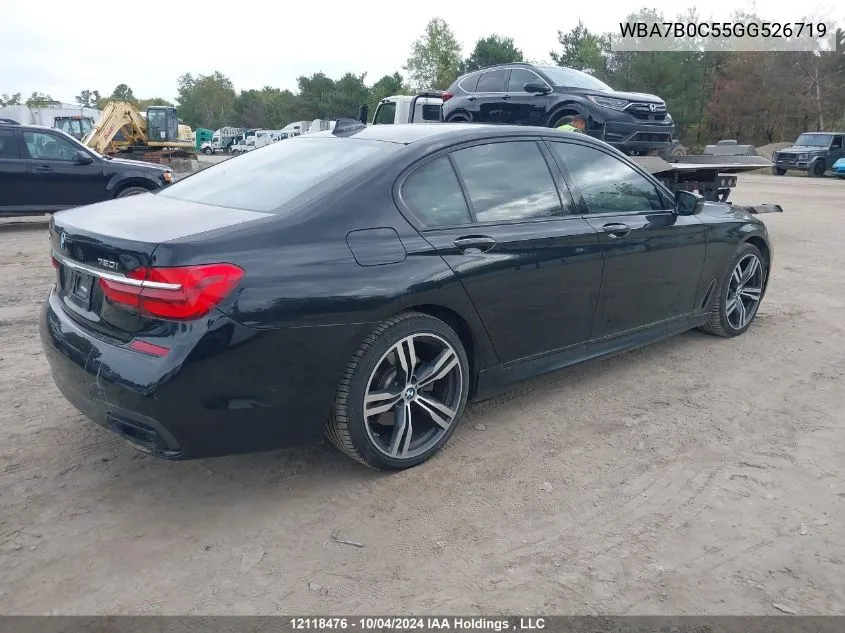 2016 BMW 7 Series VIN: WBA7B0C55GG526719 Lot: 12118476