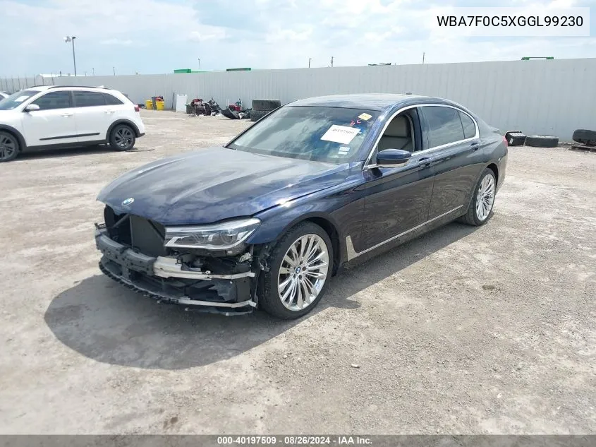 2016 BMW 750I VIN: WBA7F0C5XGGL99230 Lot: 40197509