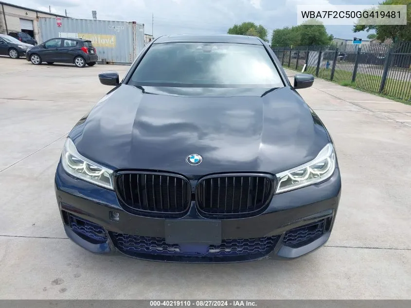 WBA7F2C50GG419481 2016 BMW 750I xDrive