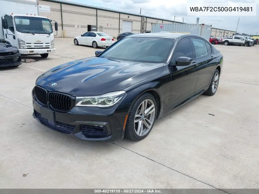 WBA7F2C50GG419481 2016 BMW 750I xDrive