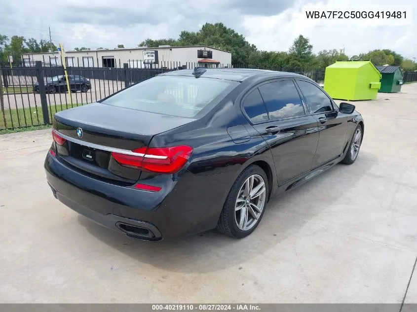 WBA7F2C50GG419481 2016 BMW 750I xDrive