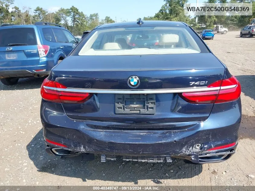 2016 BMW 740I VIN: WBA7E2C50GG548369 Lot: 40349747