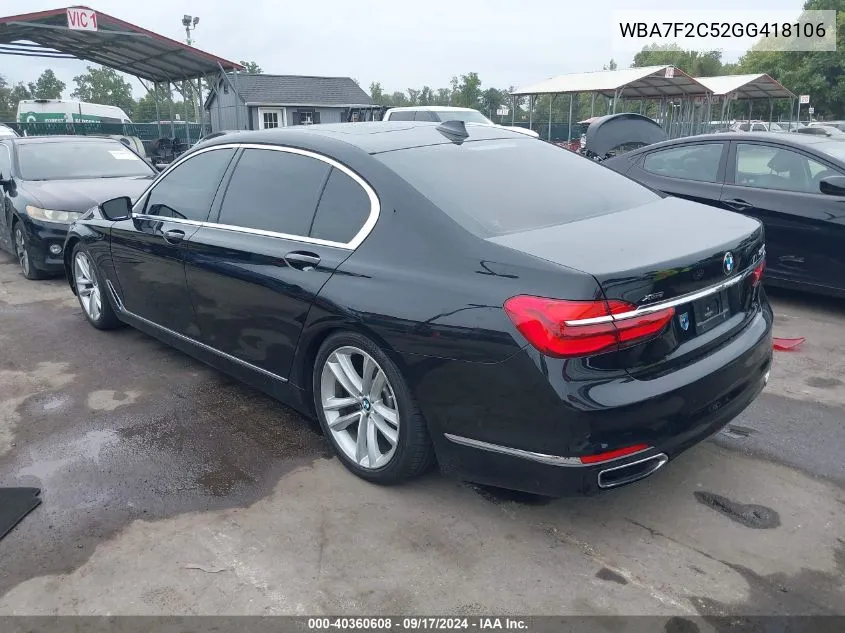 WBA7F2C52GG418106 2016 BMW 750I xDrive