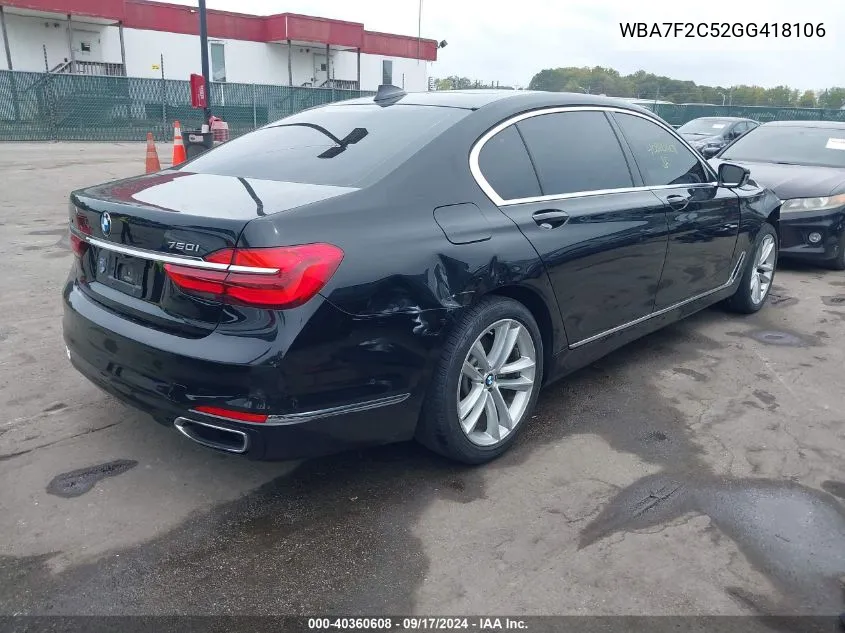 WBA7F2C52GG418106 2016 BMW 750I xDrive