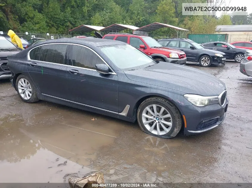 2016 BMW 740I VIN: WBA7E2C50GGD99948 Lot: 40477289