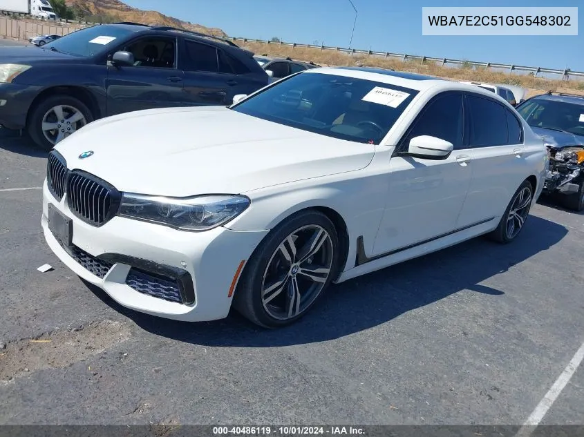 2016 BMW 740I VIN: WBA7E2C51GG548302 Lot: 40486119