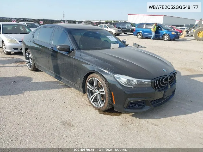 2016 BMW 740I I VIN: WBA7E2C52GG548177 Lot: 40579645