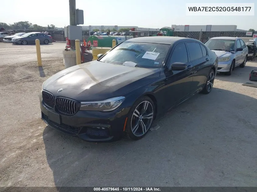 2016 BMW 740I I VIN: WBA7E2C52GG548177 Lot: 40579645