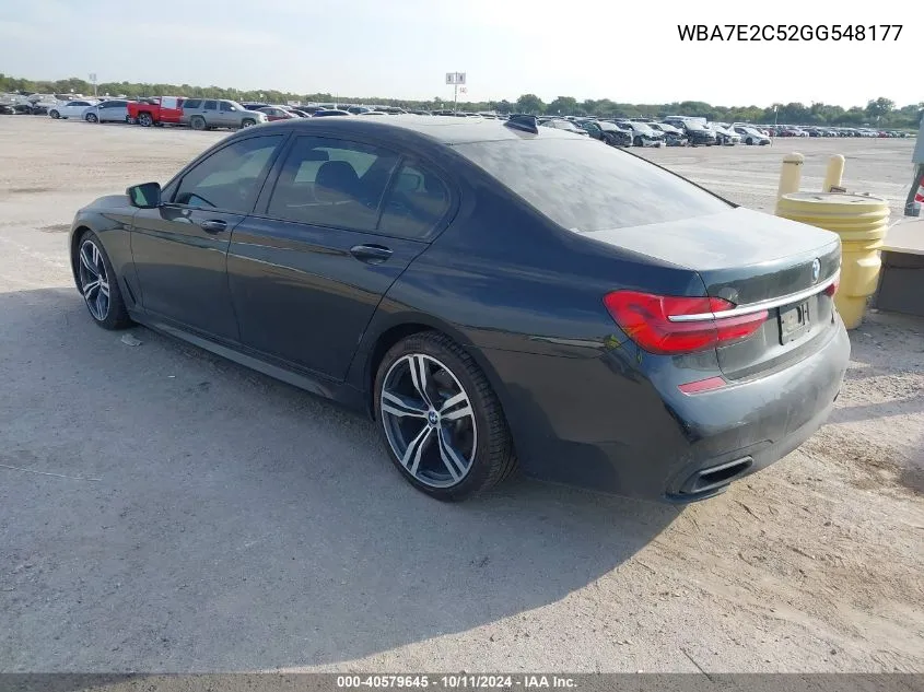 2016 BMW 740I I VIN: WBA7E2C52GG548177 Lot: 40579645