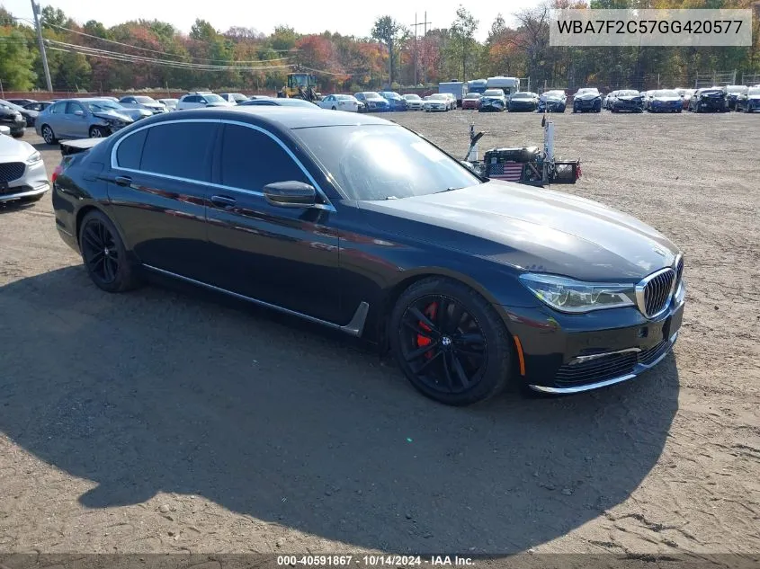 2016 BMW 750I xDrive VIN: WBA7F2C57GG420577 Lot: 40591867