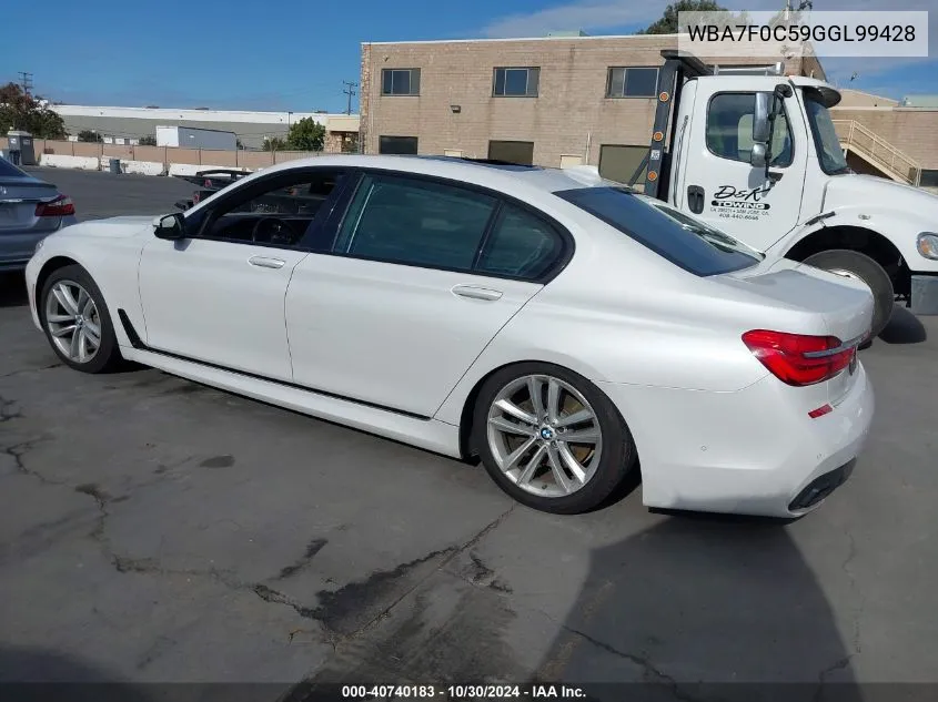 WBA7F0C59GGL99428 2016 BMW 750I