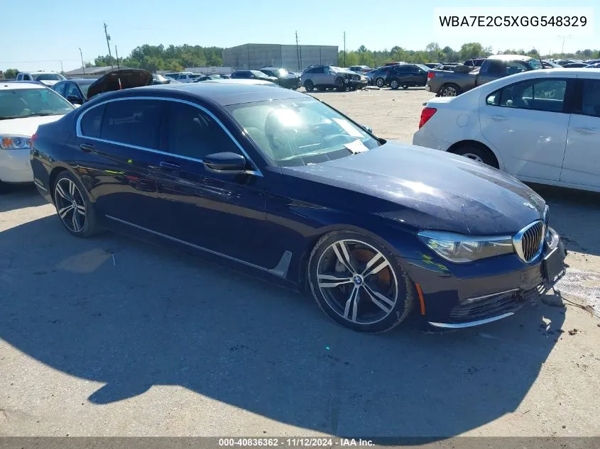 2016 BMW 740I VIN: WBA7E2C5XGG548329 Lot: 40836362