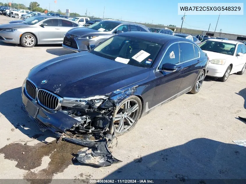 2016 BMW 740I VIN: WBA7E2C5XGG548329 Lot: 40836362