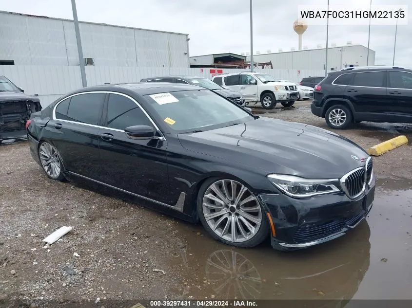 WBA7F0C31HGM22135 2017 BMW 750I