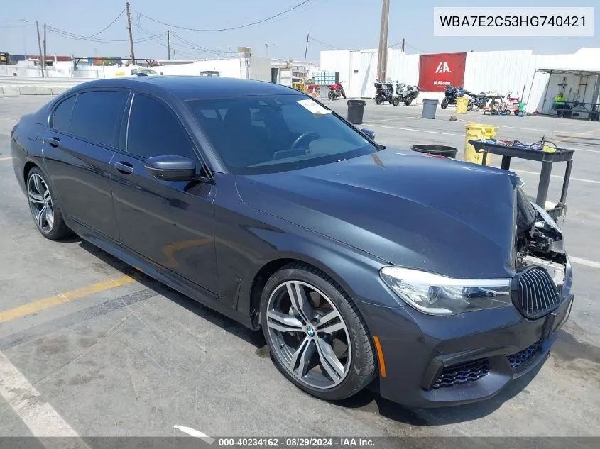 2017 BMW 740I VIN: WBA7E2C53HG740421 Lot: 40234162