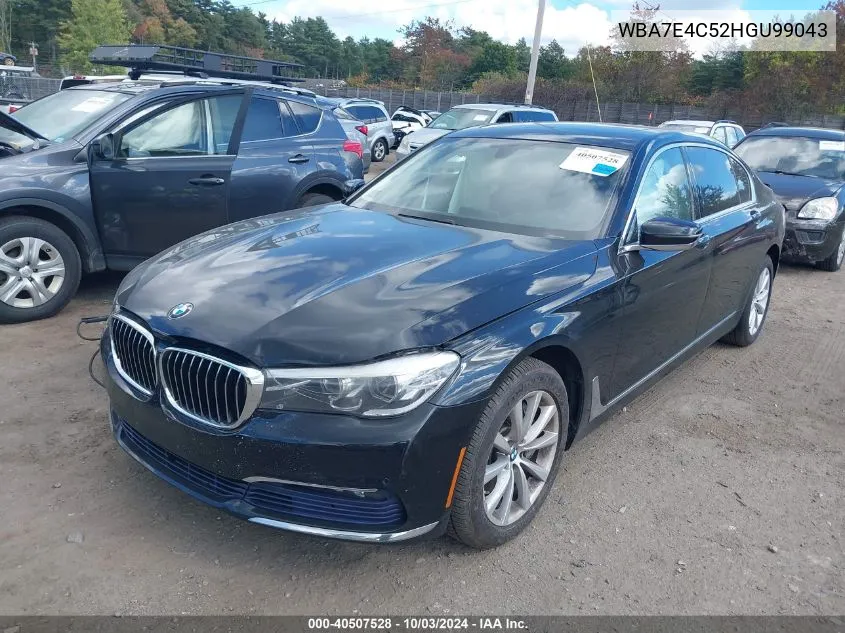 2017 BMW 740I xDrive VIN: WBA7E4C52HGU99043 Lot: 40507528