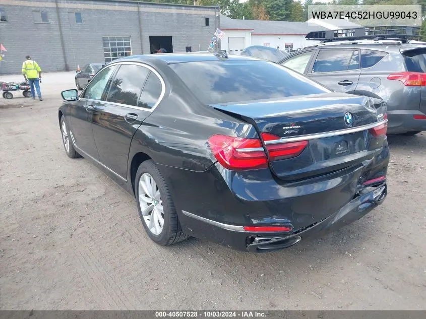 2017 BMW 740I xDrive VIN: WBA7E4C52HGU99043 Lot: 40507528