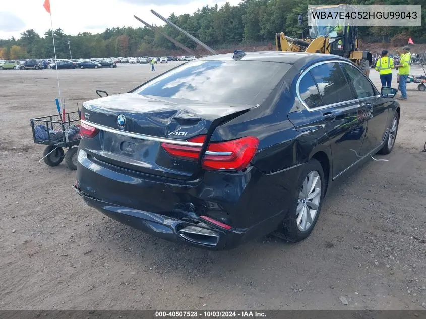 2017 BMW 740I xDrive VIN: WBA7E4C52HGU99043 Lot: 40507528