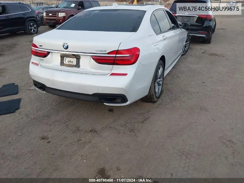 2017 BMW 740I xDrive VIN: WBA7E4C56HGU99675 Lot: 40780450