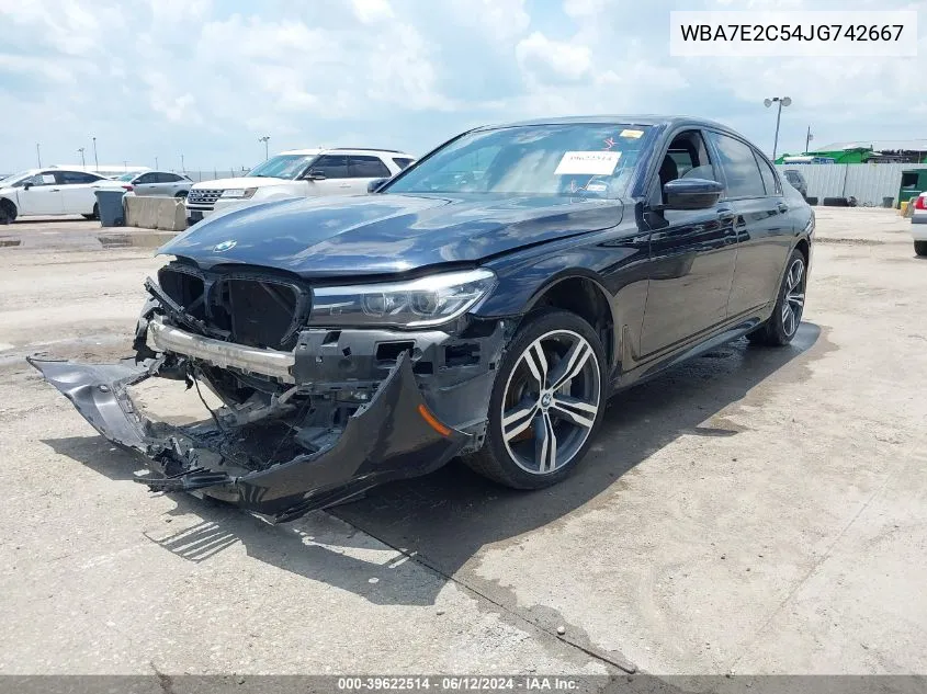 2018 BMW 740I VIN: WBA7E2C54JG742667 Lot: 39622514