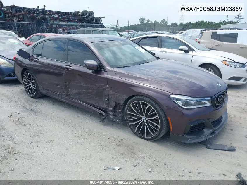 2018 BMW 750I VIN: WBA7F0C58JGM23869 Lot: 40174893