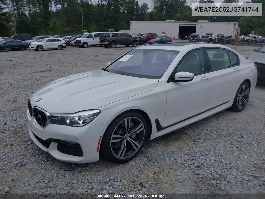 2018 BMW 740I VIN: WBA7E2C52JG741744 Lot: 40314446