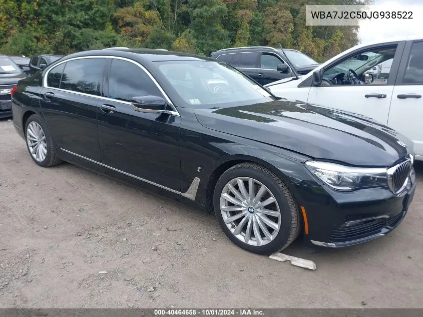 2018 BMW 740E xDrive Iperformance VIN: WBA7J2C50JG938522 Lot: 40464658