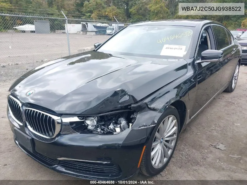 2018 BMW 740E xDrive Iperformance VIN: WBA7J2C50JG938522 Lot: 40464658