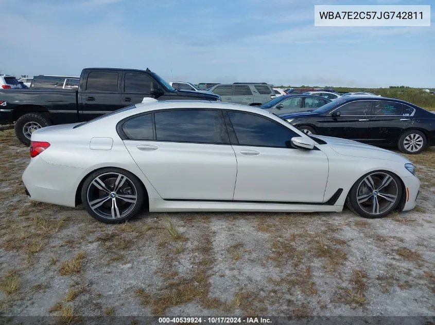 2018 BMW 740 I VIN: WBA7E2C57JG742811 Lot: 40539924