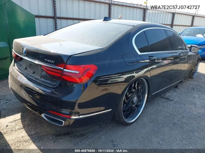 2018 BMW 740I VIN: WBA7E2C57JG742727 Lot: 40576688