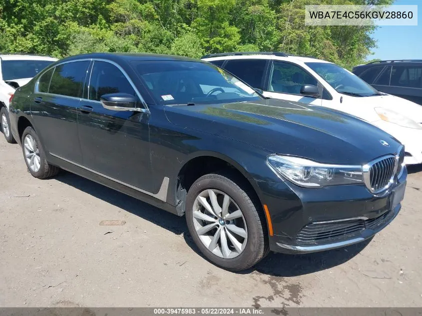 2019 BMW 740I xDrive VIN: WBA7E4C56KGV28860 Lot: 39475983