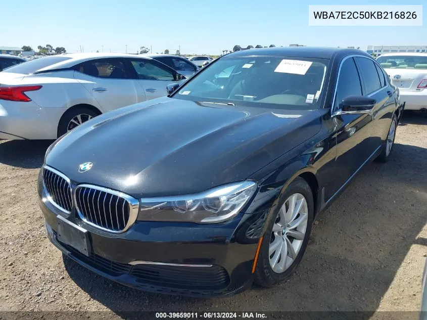 2019 BMW 740I VIN: WBA7E2C50KB216826 Lot: 39659011