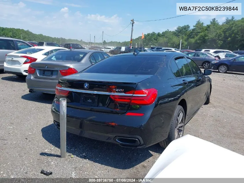 2019 BMW 750I xDrive VIN: WBA7F2C50KB239844 Lot: 39736750