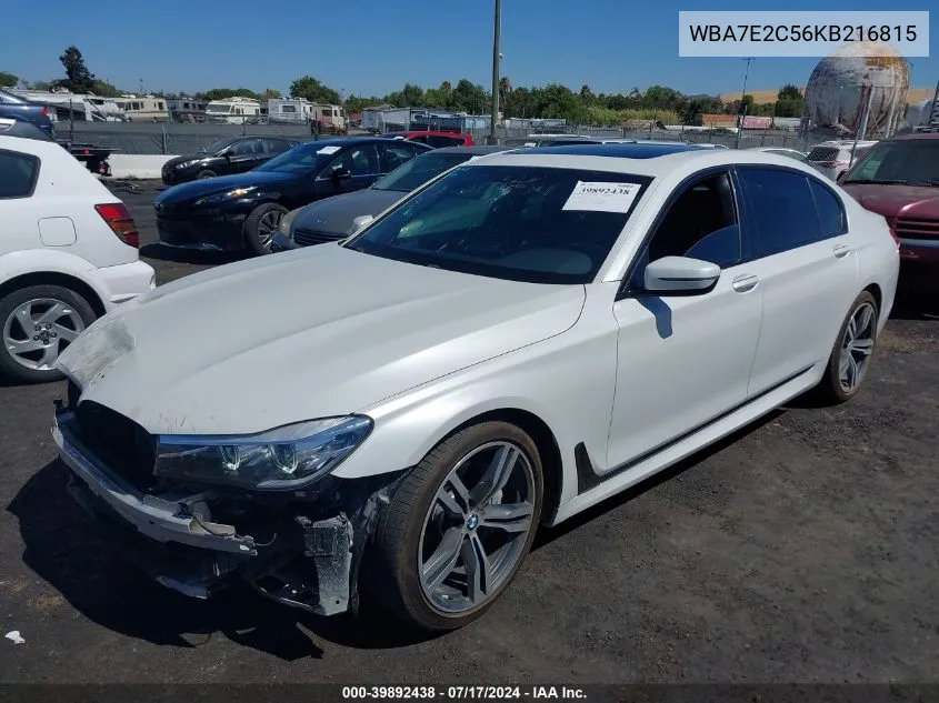 WBA7E2C56KB216815 2019 BMW 740I